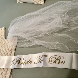 Bride to be veil and sash